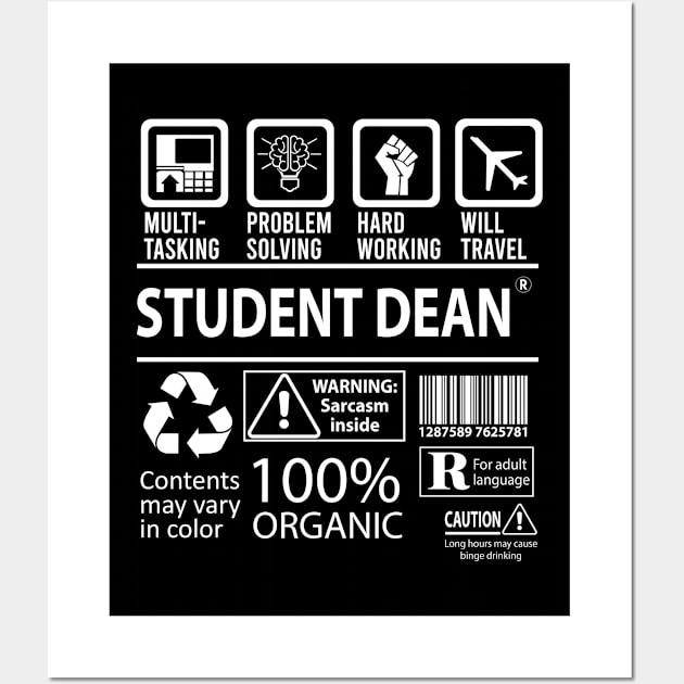 Student Dean T Shirt - MultiTasking Certified Job Gift Item Tee Wall Art by Aquastal